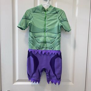 Disney Store Hulk Rash Guard One Piece Swimsuit Boys Size 4 PULLS